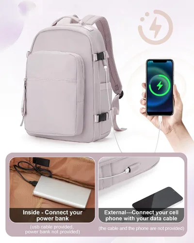 Vista 4 de UPPACK Mochila de viaje grande para mujeres y hombres, mochila de transporte para aviones, mochila de viaje para mujer, mochila de gimnasio