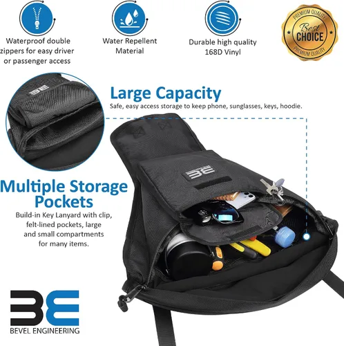 Vista 2 de BE BEVEL ENGINEERING Bolsa de almacenamiento, bolsa de asiento central UTV, compatible con Polaris RZR 570 800 S 900 1000 XP