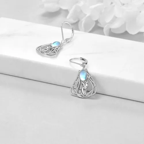 Vista 3 de WINNICACA Aretes colgantes de plata esterlina s925 con diseño de tortuga marinamedusapulpounicornioranazorrolobojirafa, hongos, animales, joyería