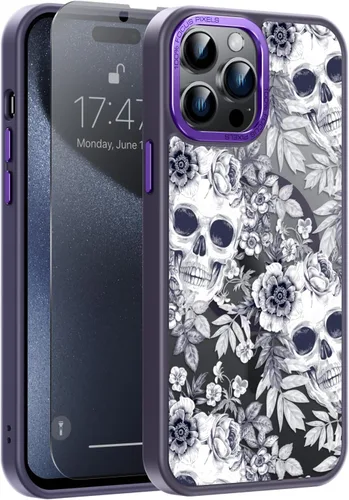 Vista 131 de Goodon para iPhone 15 Pro Max con protector de pantalla de privacidad, compatible con Magsafe, funda translúcida mate a prueba de golpes - Linda