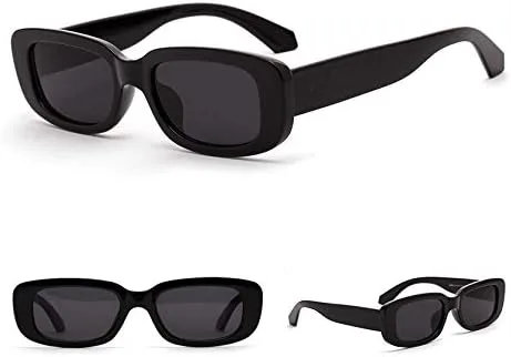 Vista 5 de BOJOD Gafas de sol rectangulares para mujer, gafas de sol retro de moda, protección UV 400, marco cuadrado, Marrón