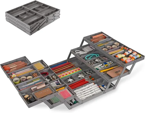 Vista 11 de Organizador de Cajones de 3 Niveles - Organizadores de Cajones Expandibles para Artículos Diversos, Organizador Inteligente de Suministros