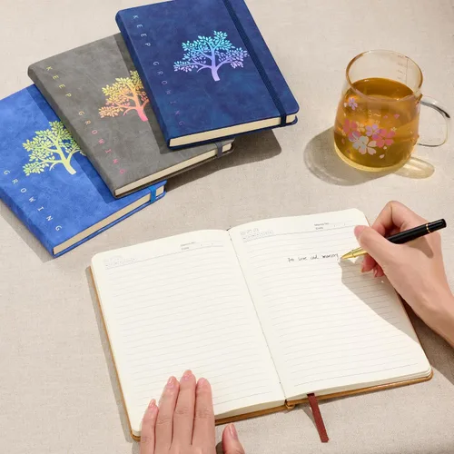 Vista 5 de Fanery Sue Cuaderno de Diario Paquete de 3 Cuadernos del Árbol de la Vida para Escribir A5 Rayado Universitario Cuadernos de Escritura Personal
