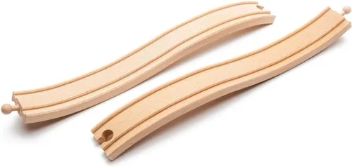 Vista 2 de Maxim Enterprise, inc. Vía de tren de madera ascendente de 3 niveles, piezas de madera que crean doble ascendente y descendente, pistas reversibles