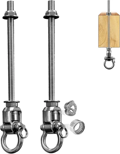 Vista 10 de Colgador de columpio de alta resistencia de 180° con gancho de columpio de acero inoxidable capacidad de 800 libras para patio de recreo, asiento