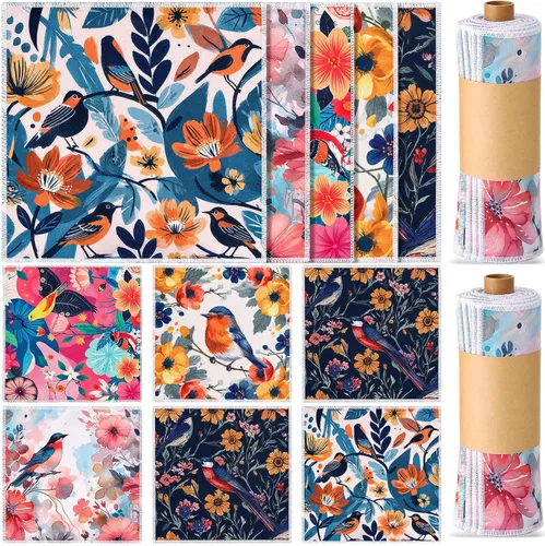 Vista 28 de Redbaker 50 piezas de toallas de papel reutilizables paños de algodón reutilizables sin papel toallas de papel absorbentes lavables con rollo paños
