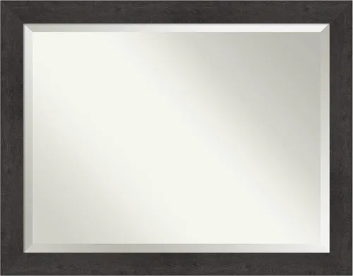 Vista 71 de Amanti Art Espejo de baño marrón para sobre lavabo, espejo rectangular de 24x20 Caleb Brown para tocador, marco rústico pequeño de estilo campestre