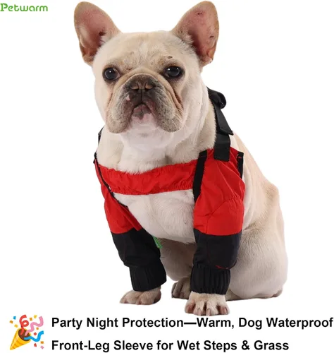 Vista 5 de PetWarm Mangas para patas delanteras para perros, impermeable, protector