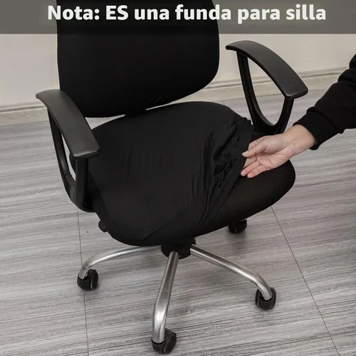 Vista 2 de Melaluxe Fundas para Silla de Oficina de Computadora, Funda Universal Protectora y Elástica, Funda Elástica para Silla Giratoria (Negro)