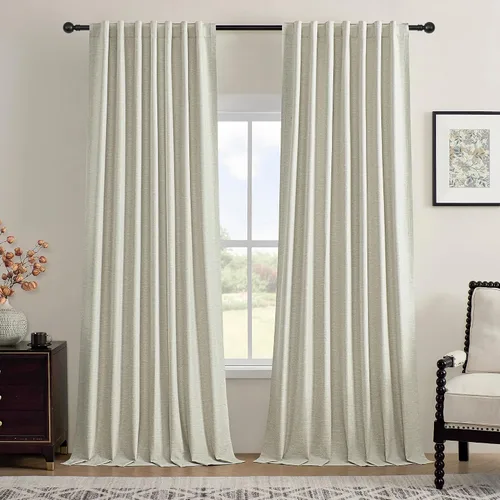 Vista 16 de Cortinas opacas de 54 pulgadas de largo para dormitorio, sala de estar, cortinas beige con aislamiento térmico, oscurecimiento de la habitación