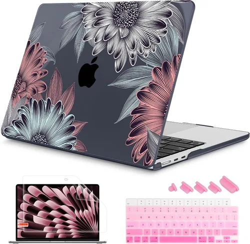 Vista 13 de Mektron Diseñada para MacBook Air 2025/2024/2023 de 15 PULGADAS M4 A3241 /M3 A3114 /M2 A2941, Carcasa de Cubierta Rígida de Plástico Impreso