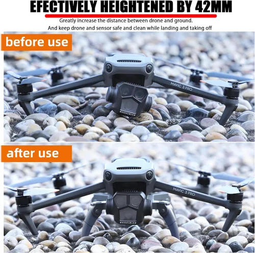 Vista 4 de Pierna de tren de aterrizaje para DJI Mavic 3 Pro RC Cámara Drone Accesorios Plegable Extensor Extensiones Soporte Gimbal Soporte (Gris)