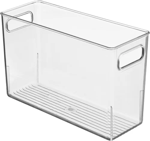 Vista 9 de iDesign - Contenedor de almacenamiento de plástico transparente y delgado para baño, organizador alto y estrecho para lociones, cremas y artículos