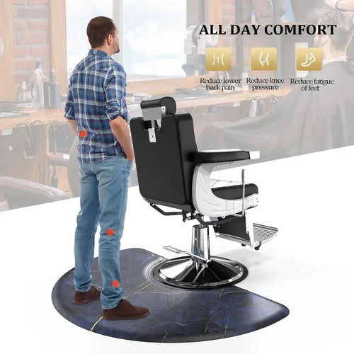 Vista 5 de OmySalon Alfombrilla antifatiga de salón de 3 x 5 x 5/8 pulgadas para peluquería de pie, piso de peluquería mate debajo de la silla de peinado