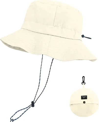 Vista 10 de PFFY Packable Sun Bucket Hat for Men Women Outdoor UV Protection Sun Hats Caqui