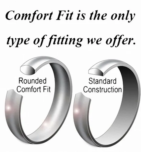 Vista 4 de Queenwish - Anillo de compromiso de tungsteno azul para mujer, de 0.079in, pulido único, para boda, ajuste cómodo, joyería simple
