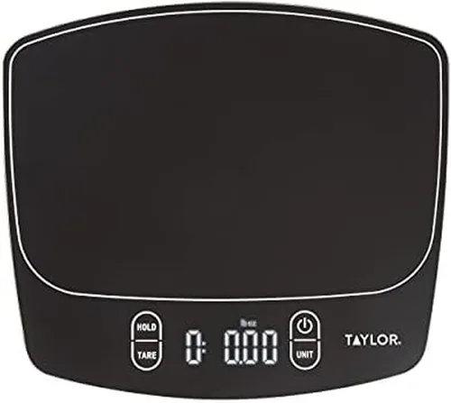Vista 4 de Taylor Precision Products - Báscula digital de cocina de precisión de 4.4 libras con bandeja de pesaje, capacidad de 4.4 libras, color negro