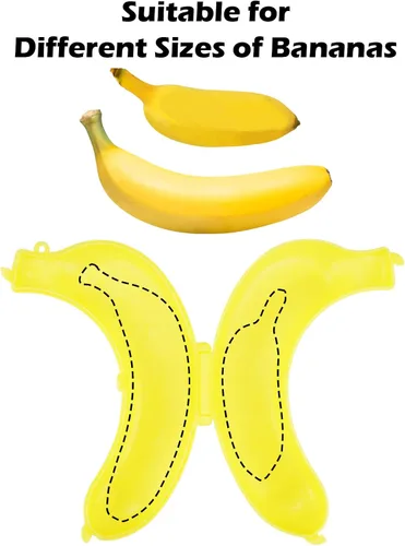 Vista 6 de Paquete de 3 cajas de plátano, contenedor de plátano para viajes al aire libre, libre de BFA, caja protectora de plátano de plástico, funda