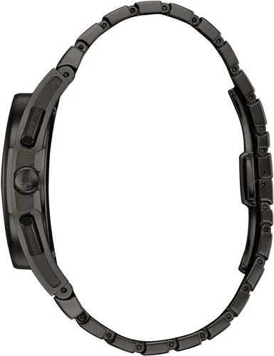 Vista 3 de Bulova Reloj cronógrafo automático para hombre con correa de acero inoxidable 98A206, Negro -, Pulsera