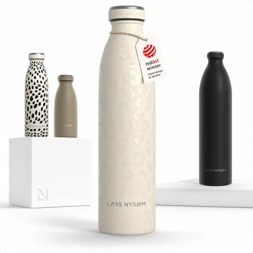 Vista 11 de LARS NYSØM Botella de agua aislada de acero inoxidable de 12 onzas, 17 onzas, 25 onzas, 34 onzas, 51 onzas, frasco térmico aislado para bebidas