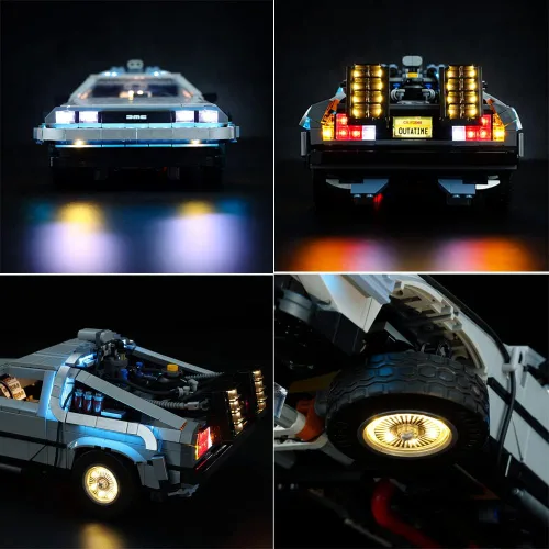 Vista 5 de RC con kit de luz LED de sonido para (Back to The Future Time Machine 10300) Kit de construcción, kit de iluminación de construcción para Lego 10300