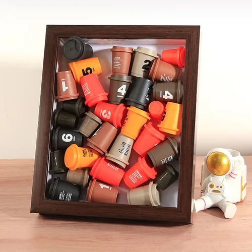 Vista 4 de Muzilife Caja de fotos con tablero de lino, vitrina de vidrio de madera profunda, lista para colgar, caja de memoria, recuerdos deportivos