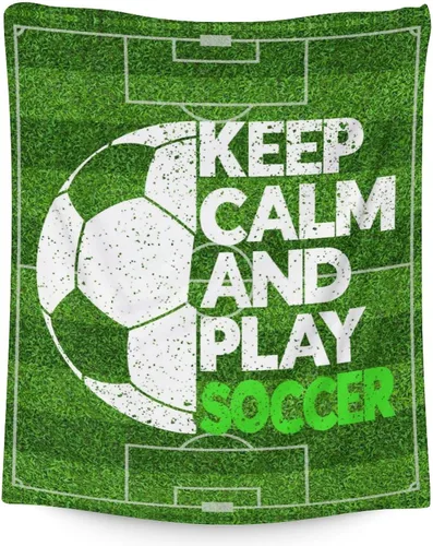 Vista 23 de Manta de fútbol para niños y niñas, tamaño regazo de 30 x 40 pulgadas, manta suave y acogedora, regalo para equipo de fútbol, manta deportiva azul