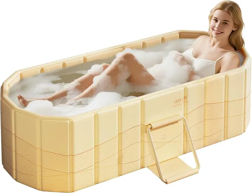 Vista 13 de Bañera Plegable Portátil, Bañera Independiente Sin Instalación, Bañera de SPA para Baño de Remojo, Cabina de Ducha Plegable Baño Caliente y Frío