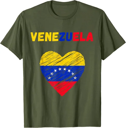 Vista 58 de Camiseta con la bandera venezolana con corazón de Venezuela, Negro
