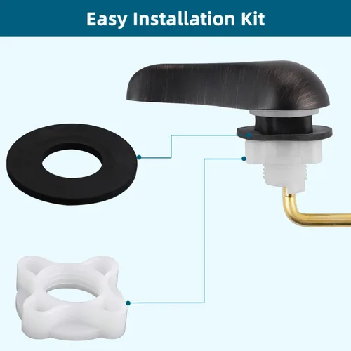 Vista 4 de Hygie Rinse Kit universal de repuesto de mango de inodoro de metal, palanca de montaje frontal compatible con American Standard/Glacier Bay - Mango
