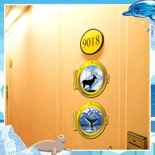 Vista 5 de Kanayu 2 imanes magnéticos grandes para puerta de crucero de Alaska, divertidos imanes para refrigerador, accesorios de barco, camarote y cabina