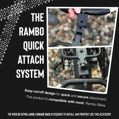Vista 4 de Rambo Bikes - Carrito de remolque de bicicleta de aluminio, carrito de juego resistente y remolque utilitario, capacidad máxima de 300 libras, marco