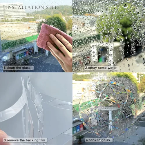Vista 6 de Mandala - Calcomanías estáticas para ventana, calcomanías anticolisión para golpes de pájaros, conciencia de cristal, juego de 8