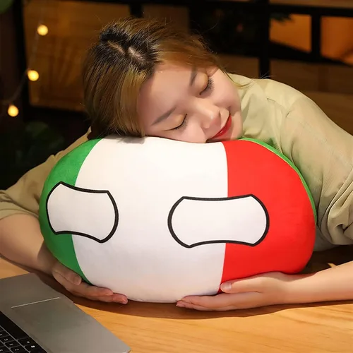 Vista 3 de Pelota de campo de Suecia, peluche de pelota de campo, muñeca de peluche Polandball con colgante de bola de campo para cosplay, lindo llavero