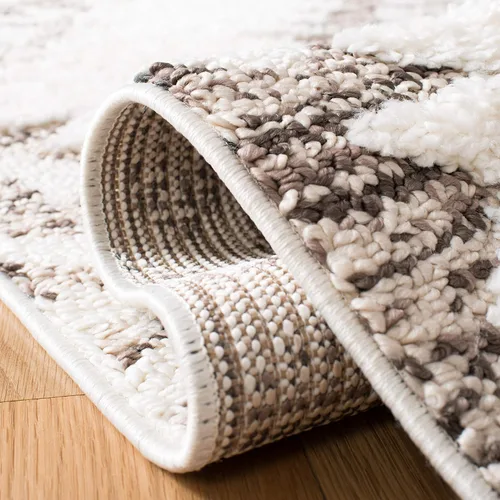 Vista 5 de SAFAVIEH - Alfombra de acento de la colección de borlas marroquíes Shag - 2'3" x 4', marfil y marrón, estilo bohemio, no suelta pelo y de fácil