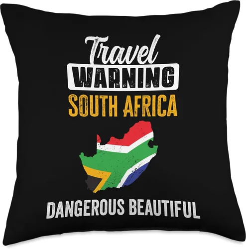 Vista 5 de Funny South Africa Saying Love South Africa Pride Travel Warning South Africa Dangerous Beautiful Africans - Almohada de 16 x 16 pulgadas, multicolor