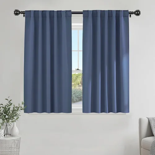 Vista 82 de PONY DANCE Cortinas cortas con aislamiento térmico para ventana pequeña, para guardería, baño, cocina, lavandería, caravana, sótano, 29 pulgadas