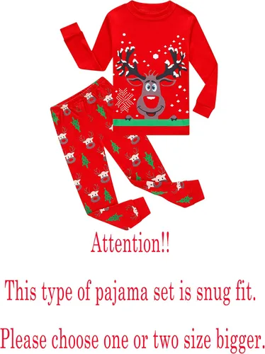 Vista 2 de Family Feeling - Pijamas para niños y niñas, conjunto de pijamas de 2 piezas, ropa para dormir de 100 % algodón