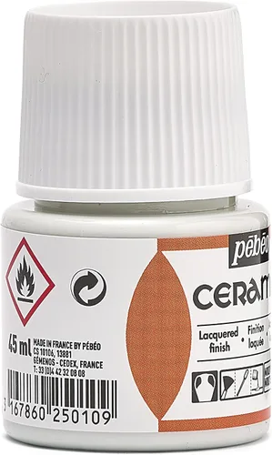 Vista 9 de Pebeo 025-010 Pintura de cerámica efecto esmalte, botella de 1.5 fl oz, color blanco, 1.5 fl oz (paquete de 1)