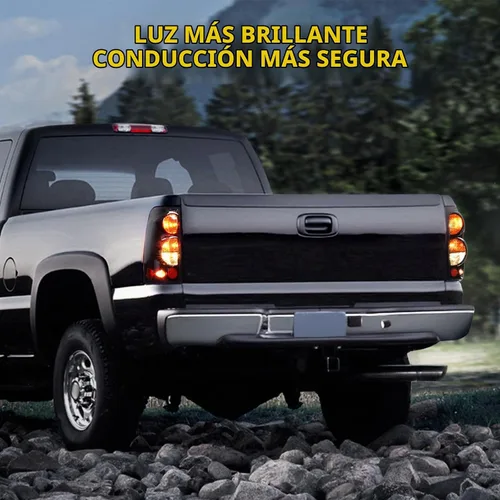 Vista 7 de DWVO Luces traseras compatibles con Chevy Silverado 1999-2006 negro OE - Lente negra/transparente