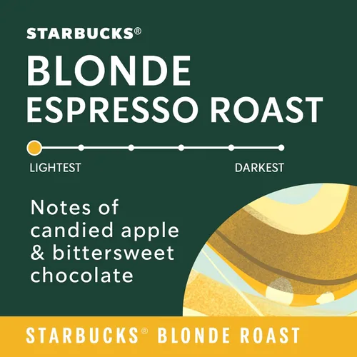 Vista 3 de Starbucks Granos de café enteros, café espresso rubio tostado caliente o helado, 28 onzas 100% Arabica whole bean coffee; Starbucks Blonde
