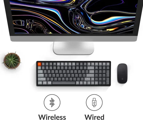 Vista 5 de Keychron K4 Teclado mecánico inalámbrico BluetoothUSB con cable, compacto 100 teclas 96% diseño RGB LED retroiluminado Gateron G Pro Blue Switch
