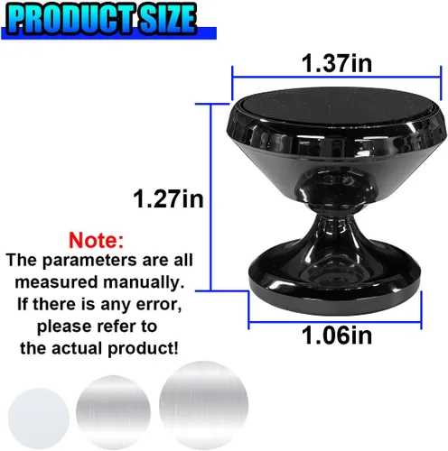 Vista 2 de Soporte magnético para teléfono para tablero de automóvil, soporte de teléfono celular ajustable en 360°, soporte universal estable antideslizante