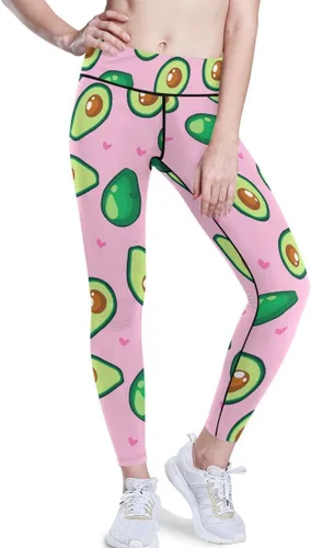 Vista 6 de JUNZAN Healthy Food Avocado Print Leggings for Women Lightweight Booty Pants for Fitness XS