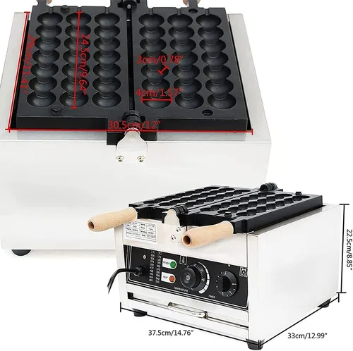 Vista 4 de Máquina para hacer brochetas de bola, Máquina para hacer gofres Takoyaki, antiadherente Takoyaki Codorniz Huevo Pinchos Bandeja para hornear