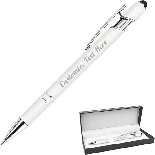 Vista 85 de Hasta 500 bolígrafos personalizados a granel con logotipo de mensaje de nombre comercial, bolígrafos grabados personalizados con lápiz óptico