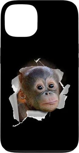 Vista 7 de Funda para disfraz con cara de Utan para iPhone 16 con diseño divertido de mono Orang Utan