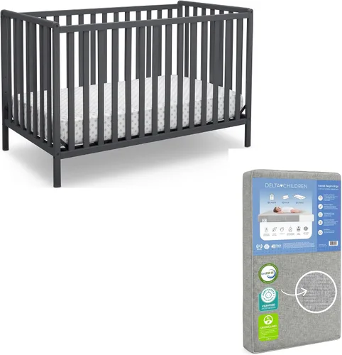 Vista 13 de Delta Children Heartland Cuna Convertible 4 en 1 - Certificado Greenguard Gold, Gris