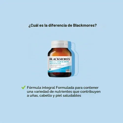 Vista 4 de Blackmores Vitaminas para el cabello y la piel de las uñas para mujeres, fabricadas en Australia, 60 tabletas