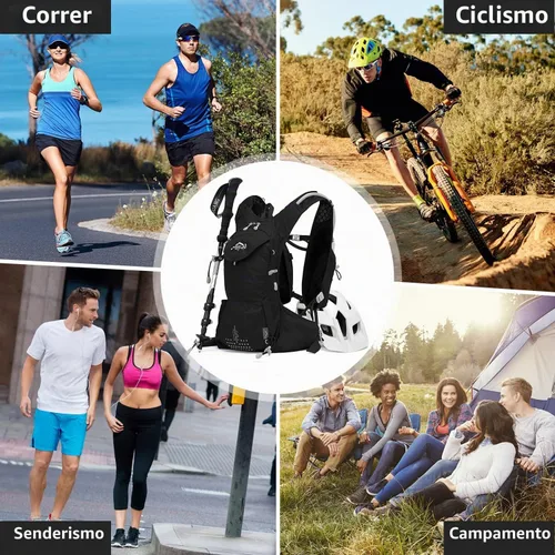 Vista 6 de IX INOXTO Hydration Pack Backpack, Lightweight Water Backpack with 2L Hydration Bladder Daypack for Men Women,Running Hydration Vest for Trail